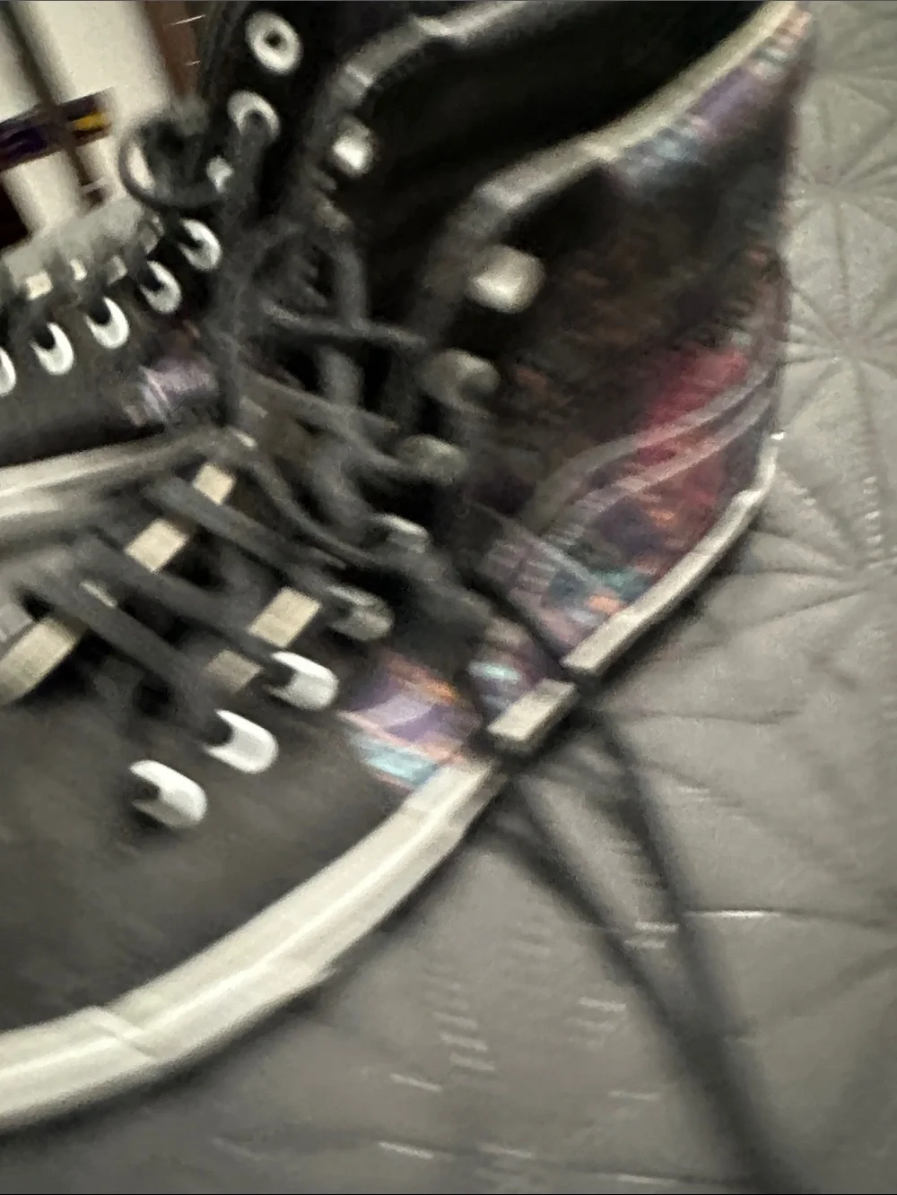 Vans Black High-Top Canvas Sneakers with Multicolor Floral Panels